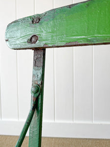 A Stylish Antique English Strapwork Painted  Bench