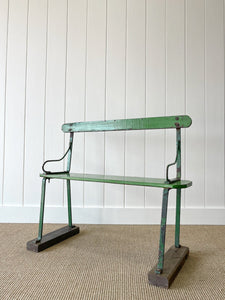 A Stylish Antique English Strapwork Painted  Bench