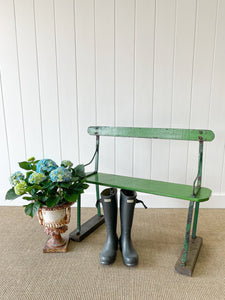 A Stylish Antique English Strapwork Painted  Bench