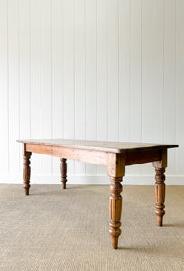 An Antique English Country Pine 6ft Dining Table