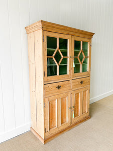 A 19th Century English Pine Bookcase Cabinet or Hutch