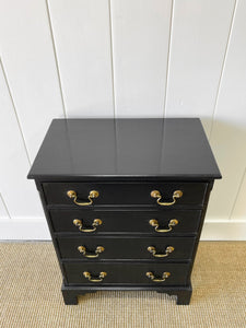 A Delightful Late 19th Century English Country Ebonized Chest of Drawers Dresser