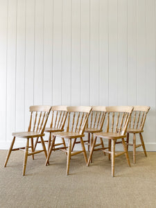 A Vintage Set of 6 Spindle Back Chairs