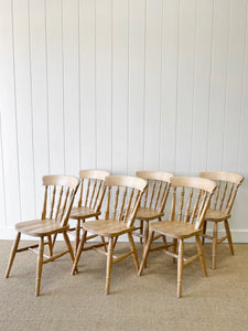 A Vintage Set of 6 Spindle Back Chairs