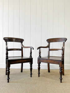 An Antique Set of 8 English Oak Mid-19th Century Chairs