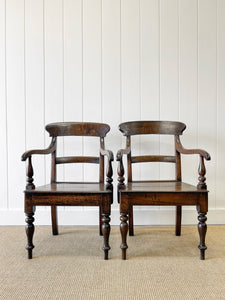 An Antique Set of 8 English Oak Mid-19th Century Chairs