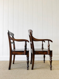 An Antique Set of 8 English Oak Mid-19th Century Chairs