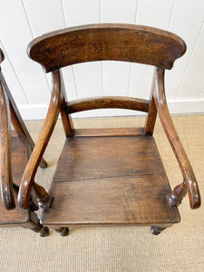 An Antique Set of 8 English Oak Mid-19th Century Chairs