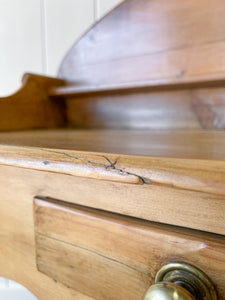 An English Country Pine Galleried Nightstand  or Console c1860