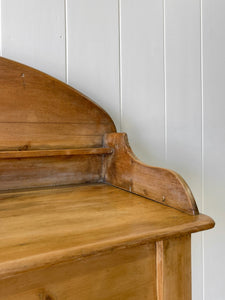 An English Country Pine Galleried Nightstand  or Console c1860