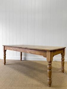 An Antique English Country Pine Over 6ft Dining Table