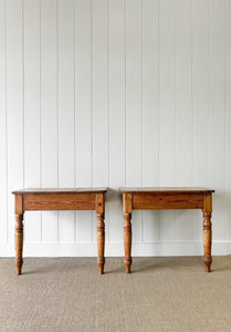 A Pair of Charming Antique English Console Side Tables or Night Stands