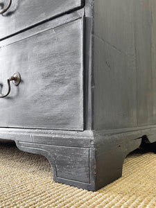 A Stately Antique English Ebonized Mahogany Highboy c1790