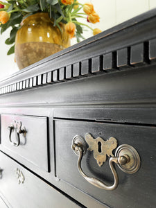 A Stately Antique English Ebonized Mahogany Highboy c1790