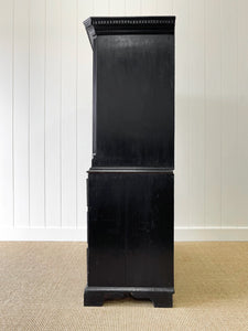 A Stately Antique English Ebonized Mahogany Highboy c1790