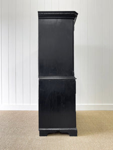 A Stately Antique English Ebonized Mahogany Highboy c1790