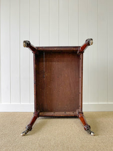 Antique English Country Mahogany Library Table on Castors c1890