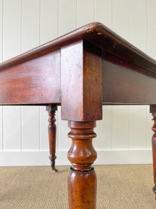 Antique English Country Mahogany Library Table on Castors c1890