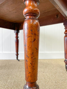 Antique English Country Mahogany Library Table on Castors c1890