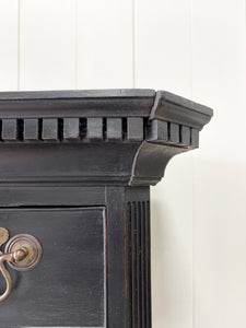 A Stately Antique English Ebonized Mahogany Highboy c1790
