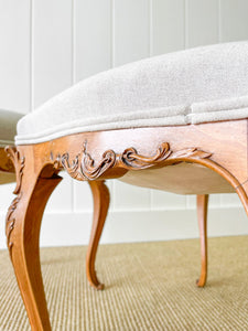A Beautiful Pair of French Cabriole Leg Stool c1890