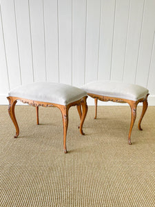 A Beautiful Pair of French Cabriole Leg Stool c1890