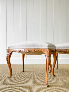 A Beautiful Pair of French Cabriole Leg Stool c1890