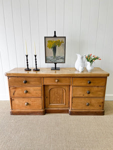 A Monumental English Country Pine Sideboard Buffet c1860