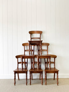 A Vintage Set of 6 French Splat Back Chairs
