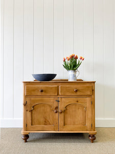 An English Pine Cupboard Sideboard c1890