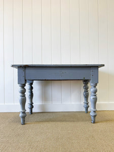 An English Pine Console or Work Table in Old Paint c1860