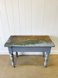 An English Pine Console or Work Table in Old Paint c1860