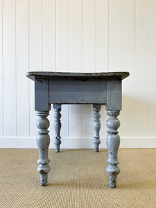 An English Pine Console or Work Table in Old Paint c1860