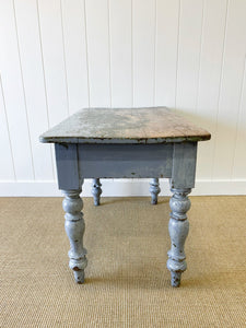 An English Pine Console or Work Table in Old Paint c1860