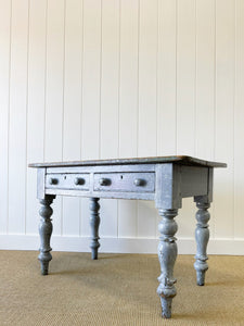 An English Pine Console or Work Table in Old Paint c1860