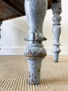 An English Pine Console or Work Table in Old Paint c1860