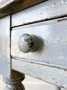An English Pine Console or Work Table in Old Paint c1860