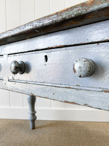 An English Pine Console or Work Table in Old Paint c1860