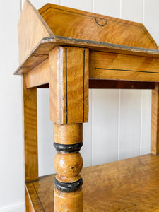 An English Country Pine Painted Galleried Washstand or Console c1860