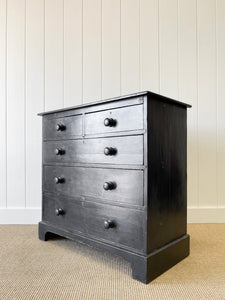 An English Ebonized Pine  Chest of Drawers Dresser c1890