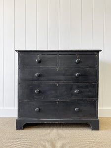 An English Ebonized Pine  Chest of Drawers Dresser c1890