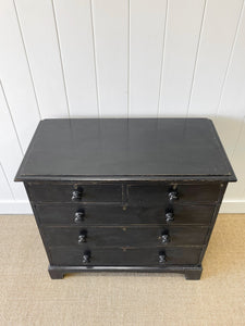 An English Ebonized Pine  Chest of Drawers Dresser c1890