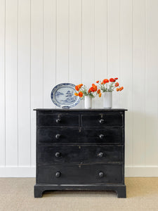 An English Ebonized Pine  Chest of Drawers Dresser c1890