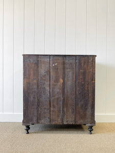 A Large English Ebonized Pine Black Chest of Drawers Dresser c1890
