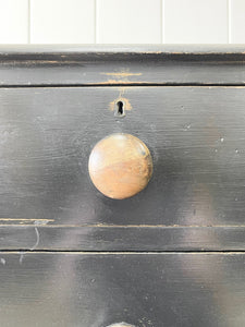A Large English Ebonized Pine Black Chest of Drawers Dresser c1890