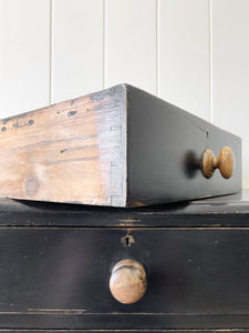 A Large English Ebonized Pine Black Chest of Drawers Dresser c1890