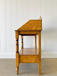 An English Country Pine Painted Galleried Washstand or Console c1860