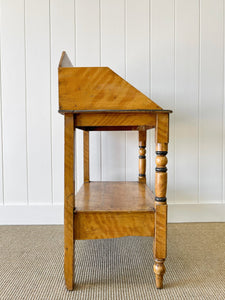 An English Country Pine Painted Galleried Washstand or Console c1860