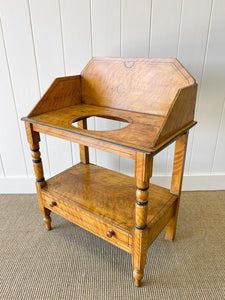 An English Country Pine Painted Galleried Washstand or Console c1860