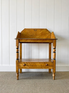 An English Country Pine Painted Galleried Washstand or Console c1860